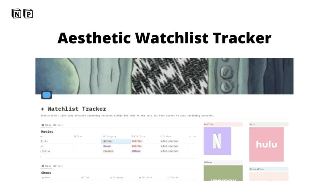 Aesthetic Watchlist Tracker