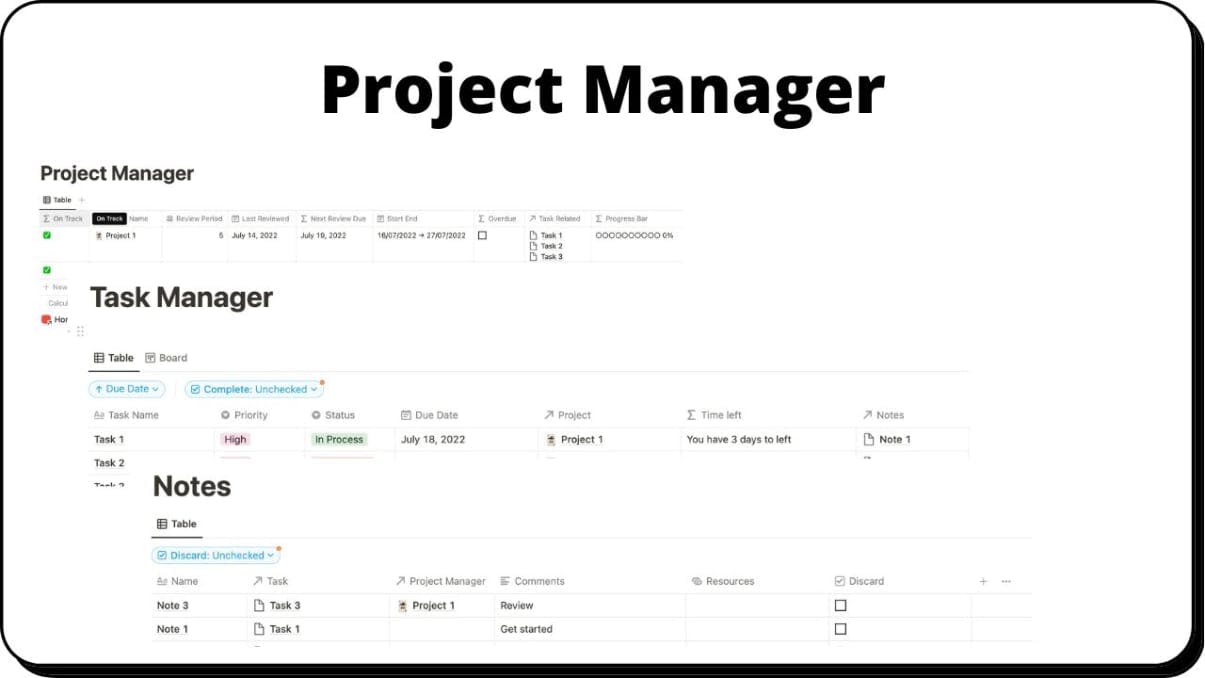 Project Manager | Prototion | Buy Notion Template