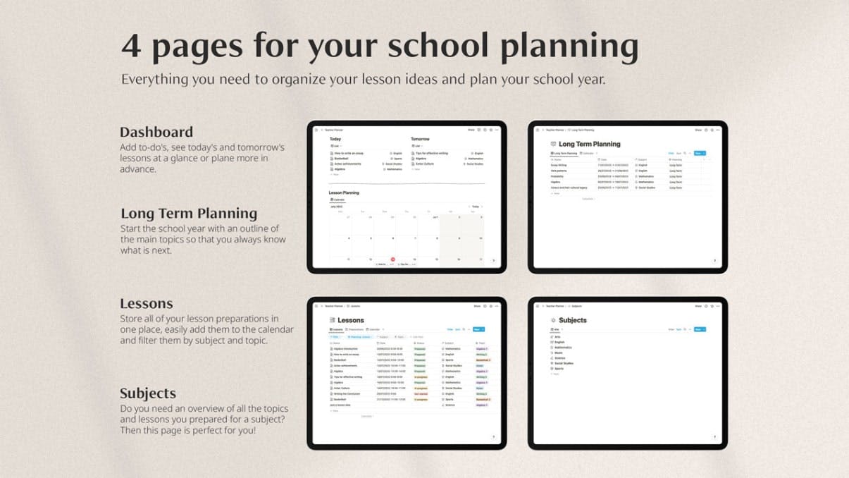 Teacher Planner | Prototion | Buy Notion Template