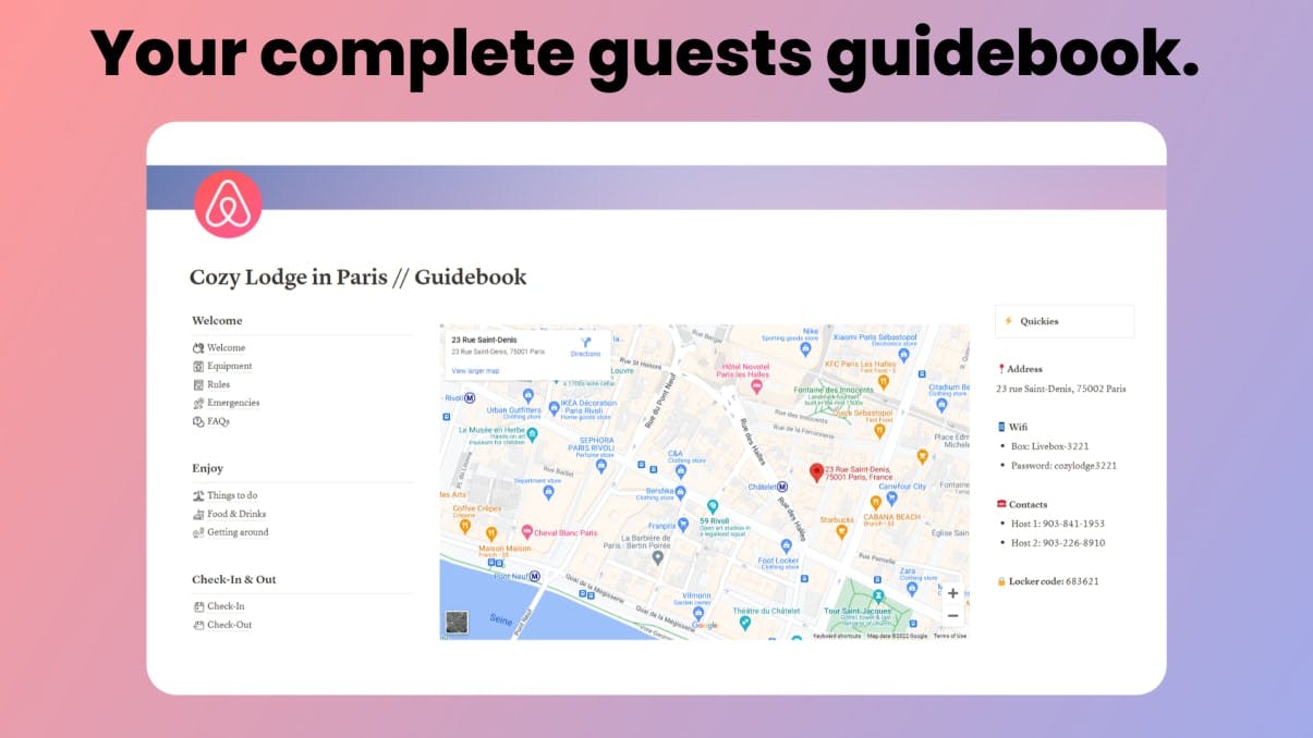 #1 Airbnb Guidebook | Prototion | Buy Notion Template