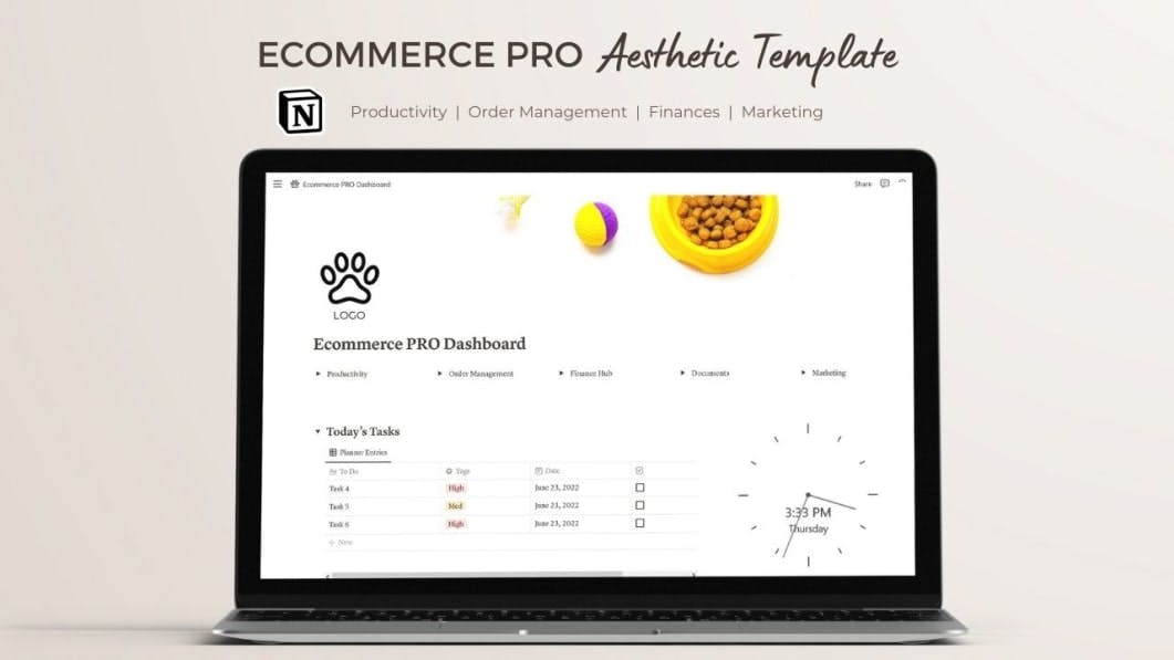 Aesthetic Notion Ecommerce Template