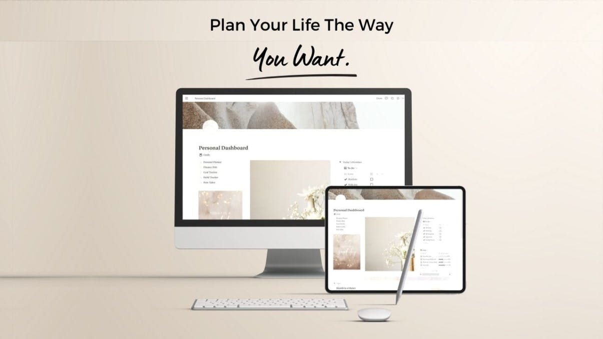 Aesthetic Notion Personal Planner Template  | Prototion