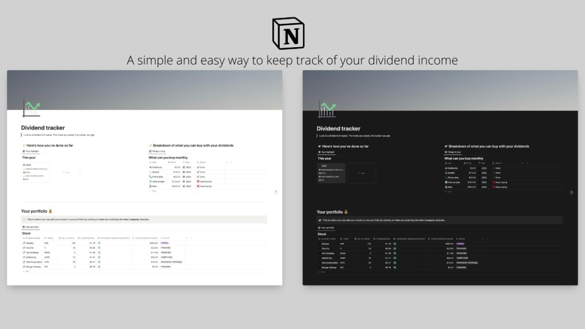 Dividend Tracker | Prototion | Buy Notion Template