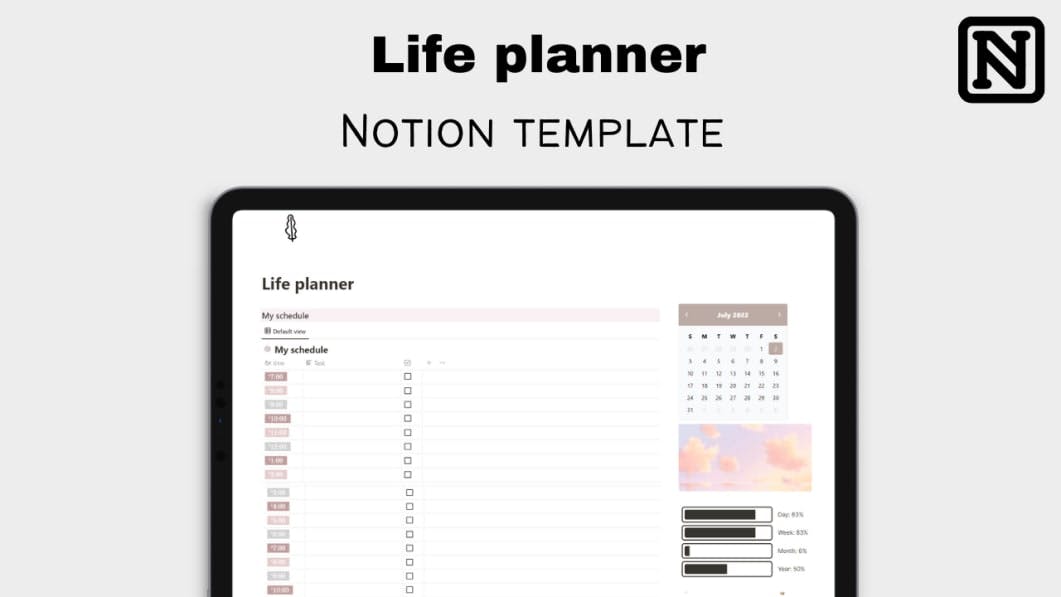 Life planner | Notion Template | Freebie