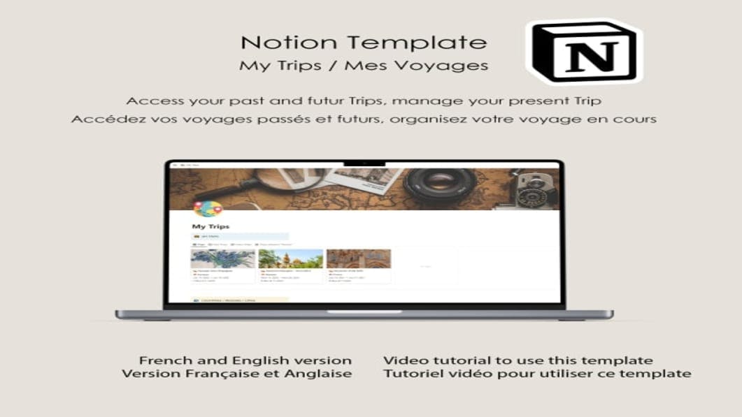 Notion Template - My Trips - Mes Voyages