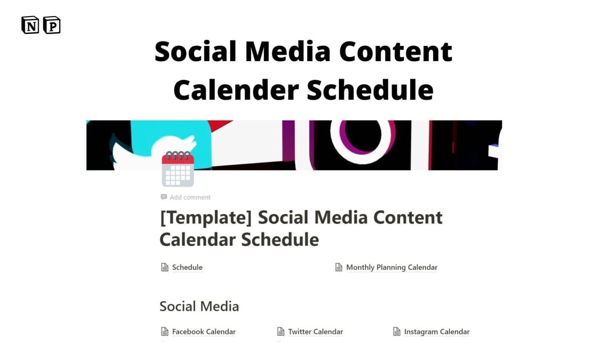 Social Media Calendar | Prototion | Buy Notion Template