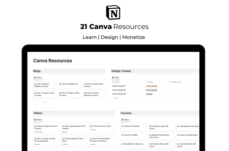 Canva Resources Notion Template