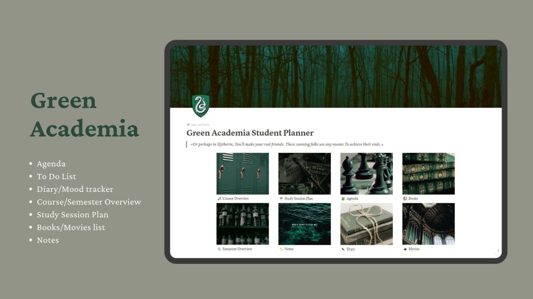 Green Academia Student Planner