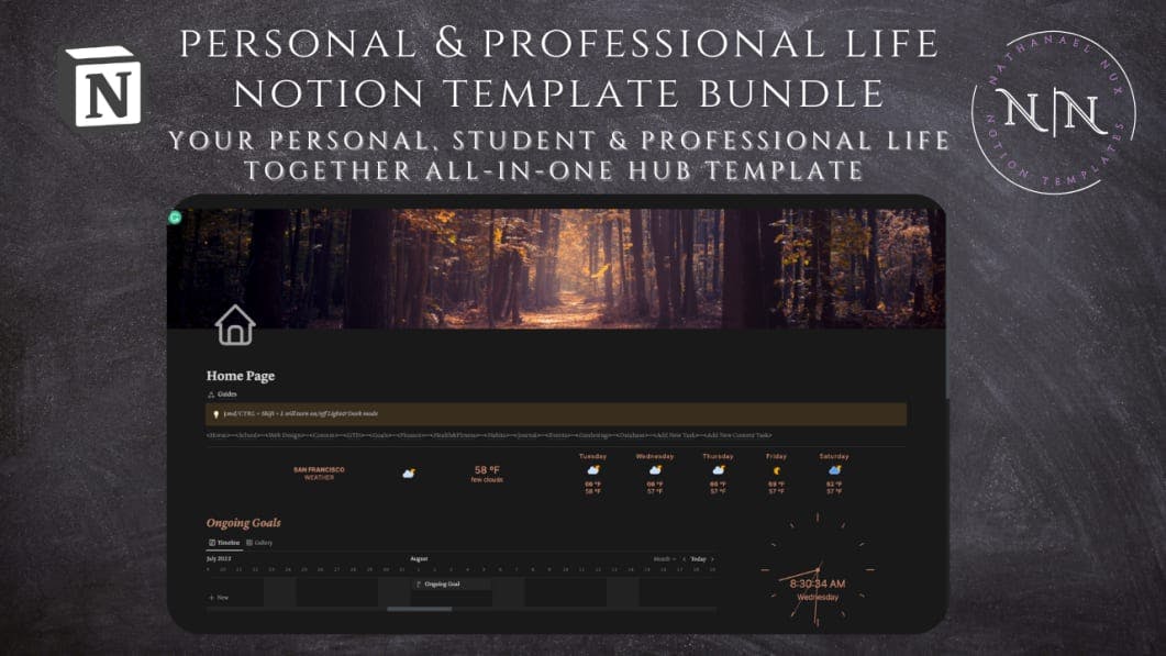 Personal & Professional Life All-In-One Template  - Secondary brown
