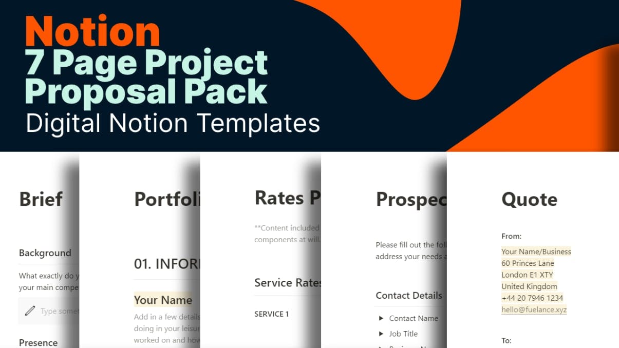 7 Page Project Proposal Pack | Prototion | Notion template