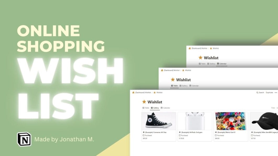 Online Shopping Wishlist