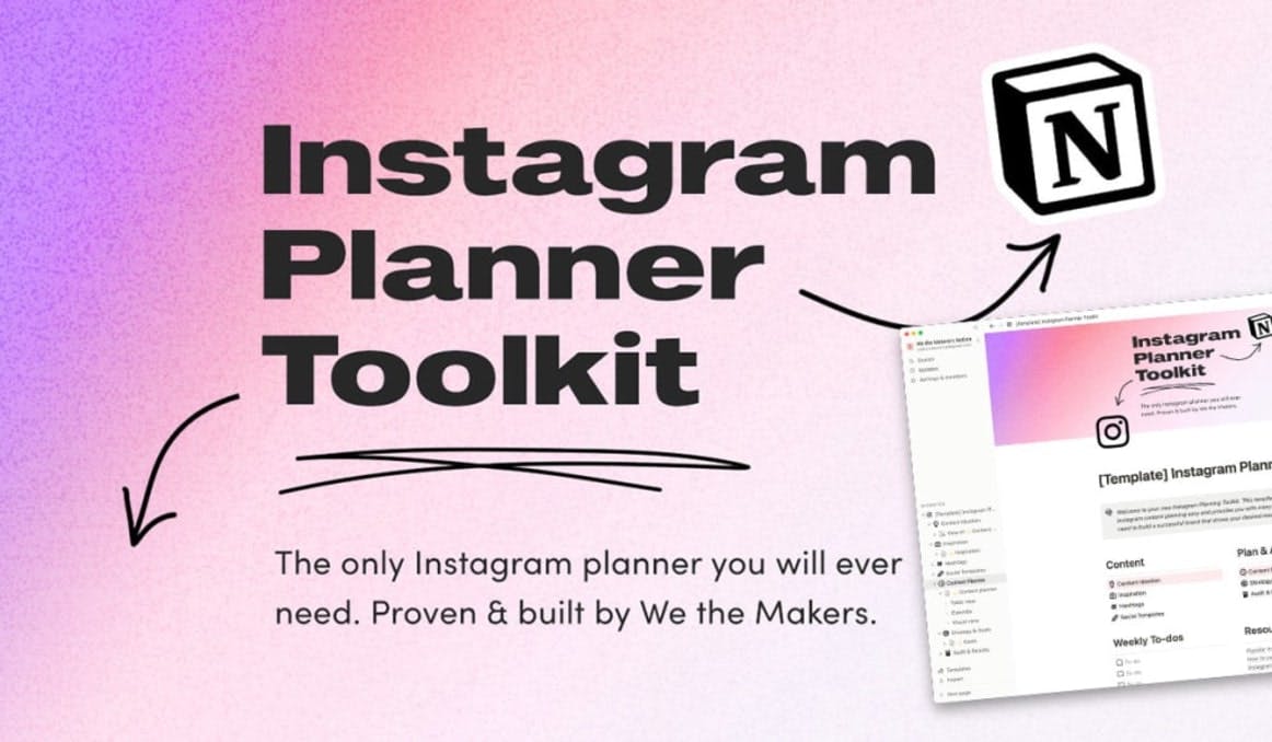 Instagram Planner Toolkit | Prototion | Buy Notion Template
