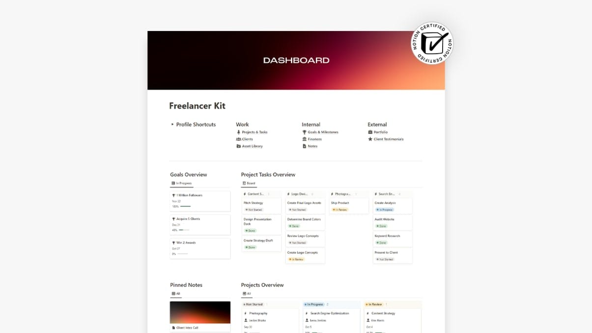 Freelancer Kit | Prototion | Buy Notion Template