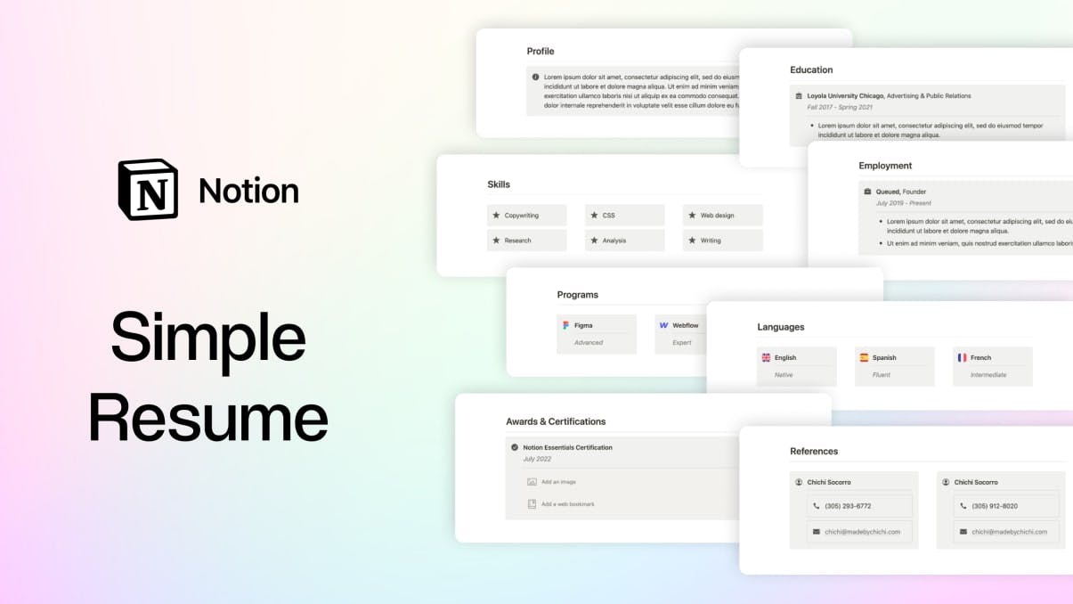 Simple Resume | Prototion | Get Notion Template
