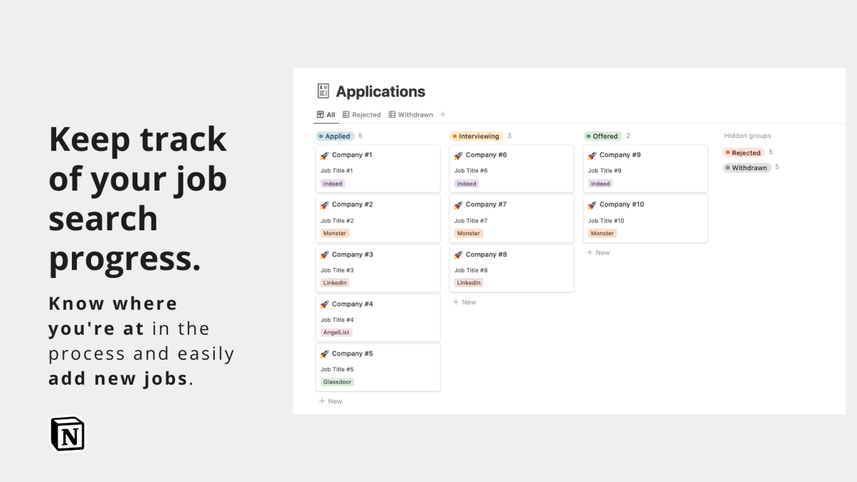Job Search Tracker | Prototion | Get Notion Template