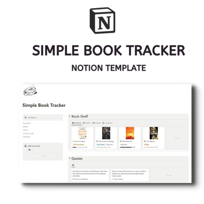 Simple Book Tracker | Prototion | Get Notion template