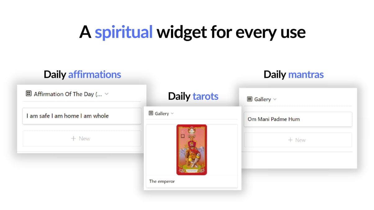 Spiritual Widget Bundle | Prototion | Buy Notion Template