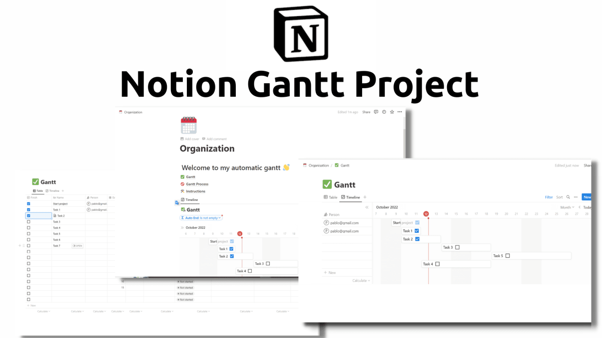Gantt Notion project | Prototion | Buy Notion Template