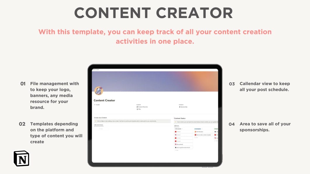 Notion Creator Content Hub