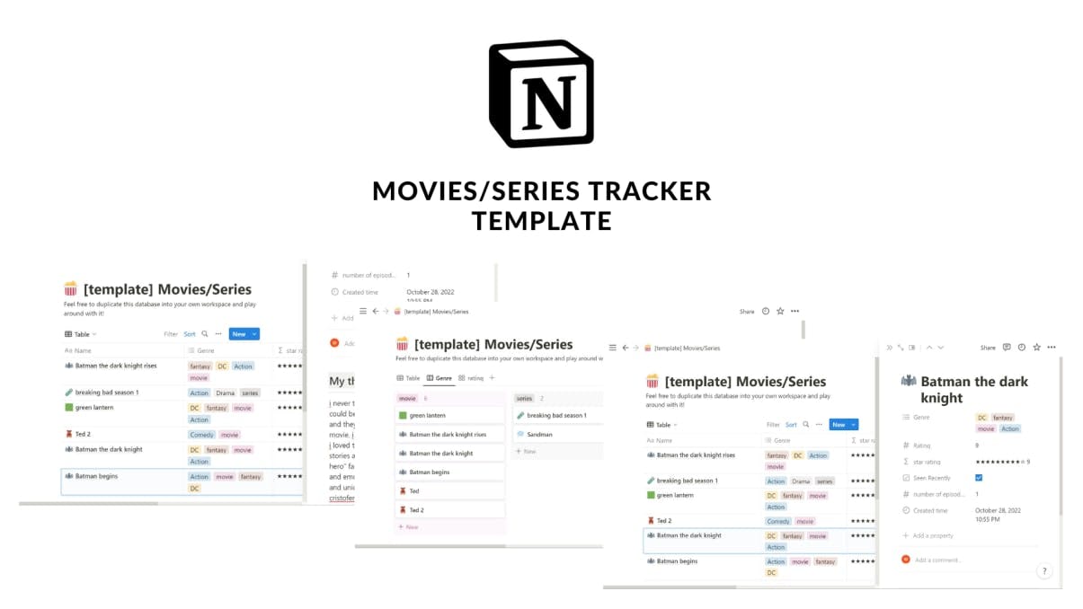 Notion Template For Tracking Movies And Series | Prototion