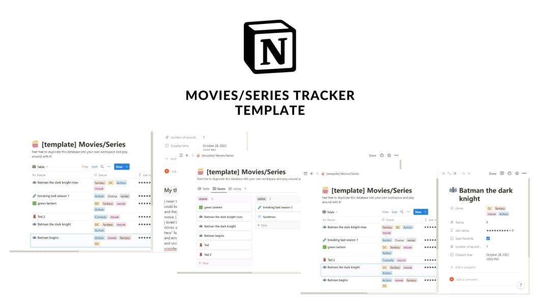 Notion Template For Tracking Movies And Series