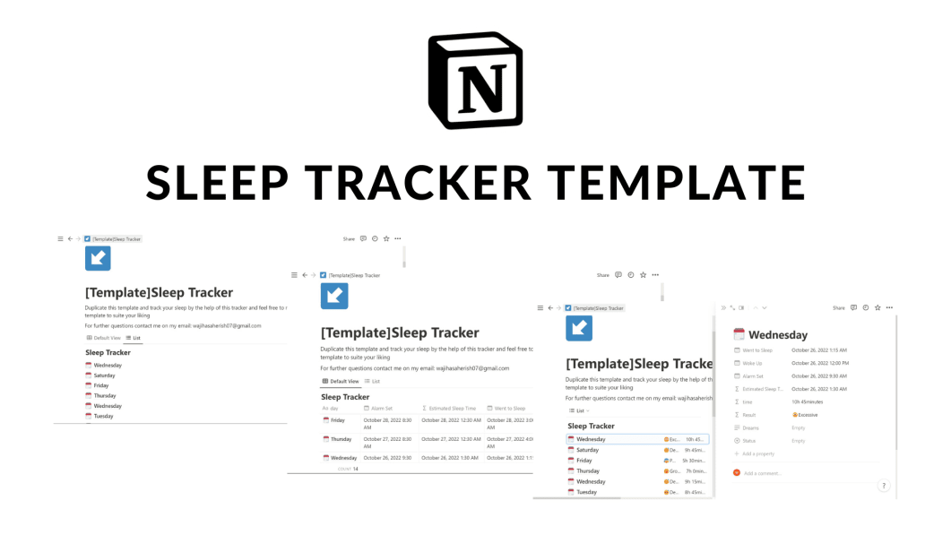Notion Sleep Tracker Template