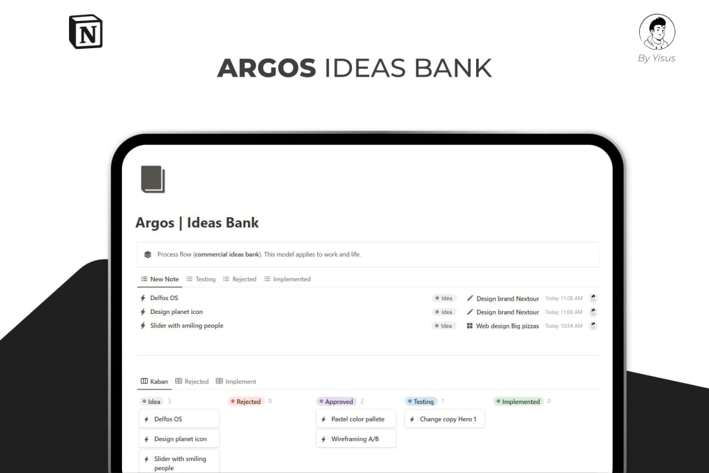 Argos - Ideas Bank | Prototion | Get Notion Template