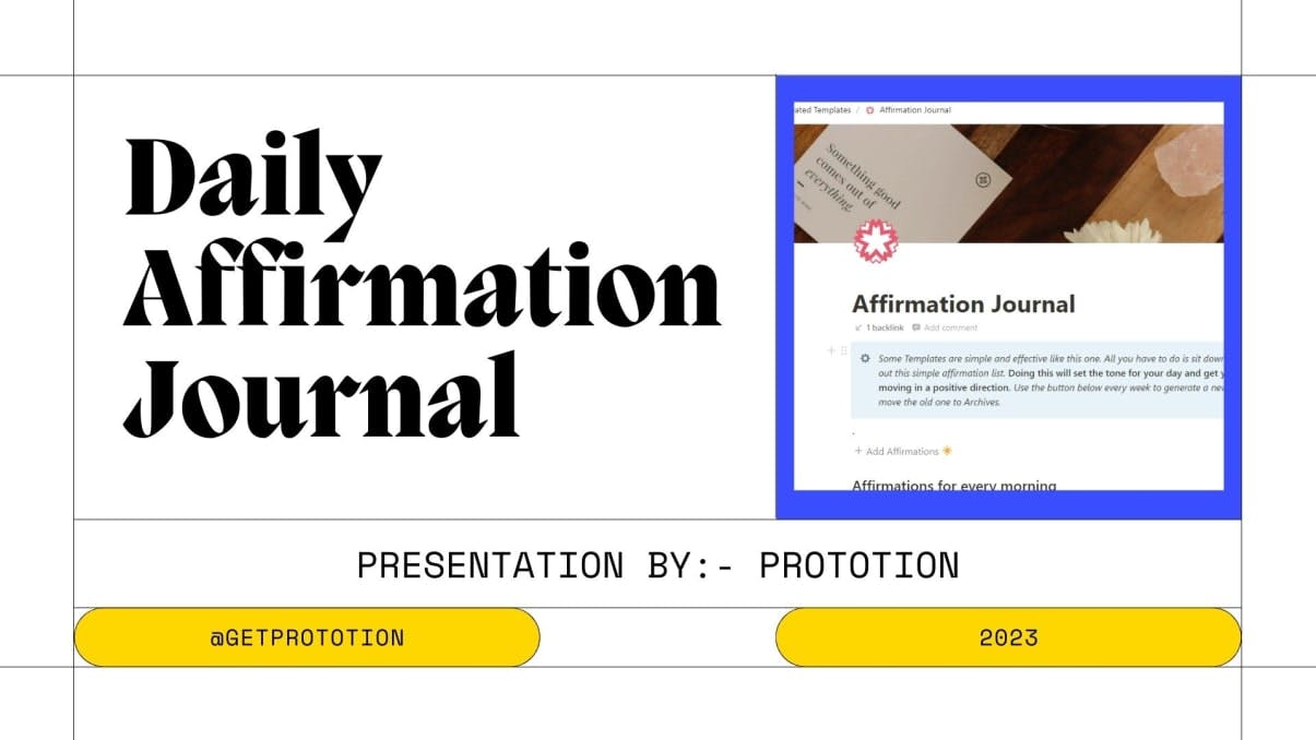 Affirmation Journal | Prototion | Buy Notion Template