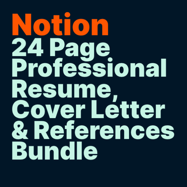 24 Page Professional Resume, Cover Letter & References Bundle