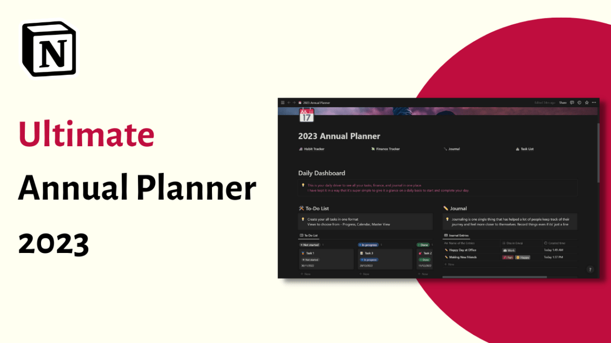Ultimate Annual Planner 2023 | Prototion | Notion Template