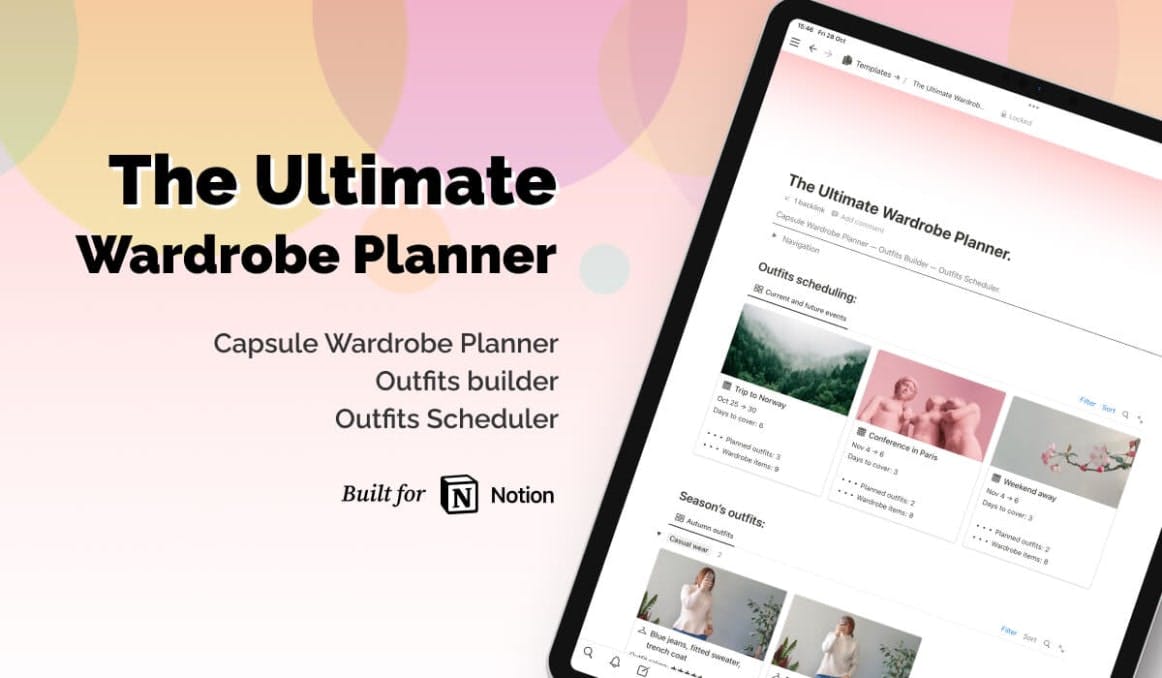 Ultimate Wardrobe Planner | Prototion | Buy Notion Template