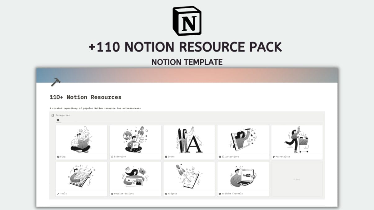 110+ Notion Resource Pack | Prototion | Buy Notion Template
