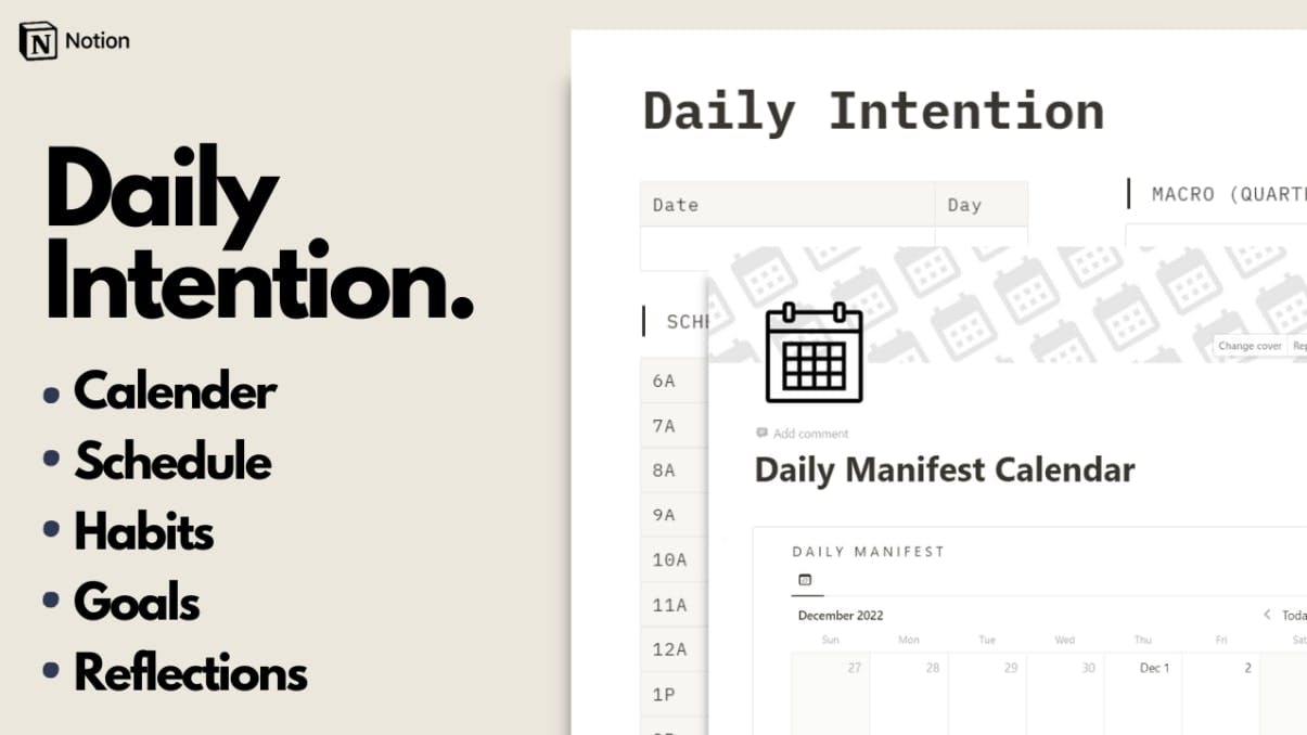 Daily Intention | Prototion | Get Notion Template