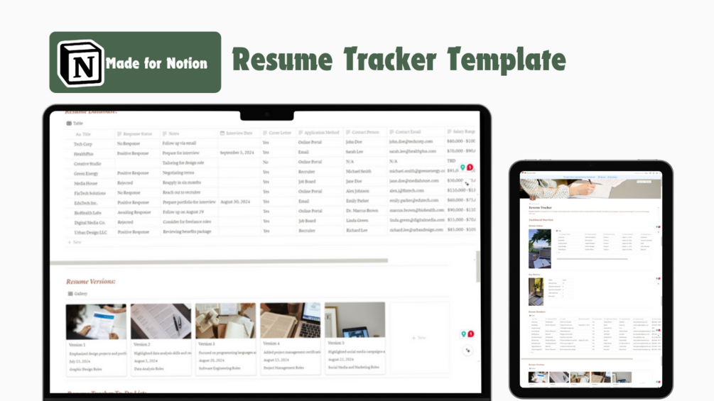 Resume Tracker Notion Template