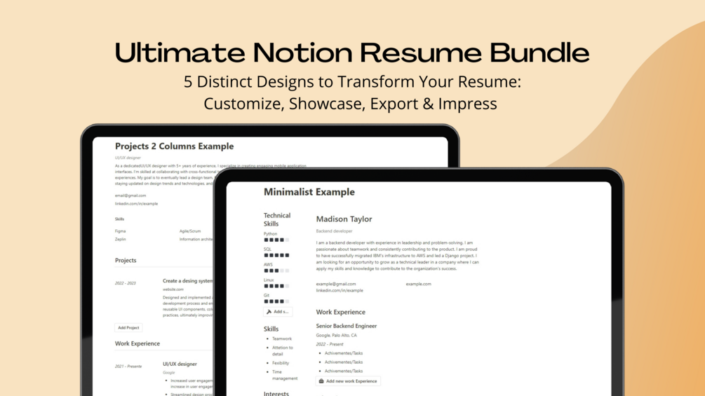 Resume Bundle (Notion CV Templates)