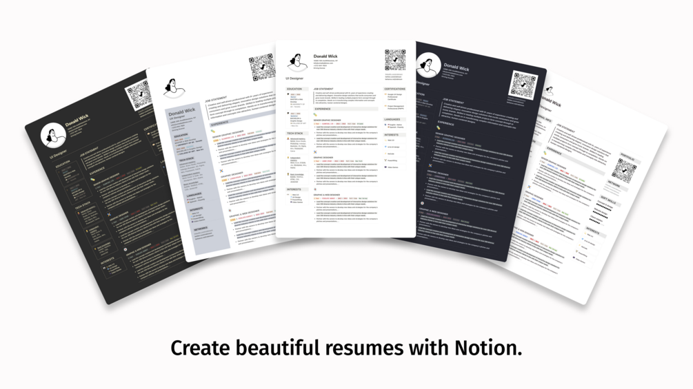 Printable Notion resume