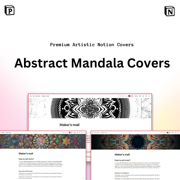 Abstract Mandala Notion Covers Pack