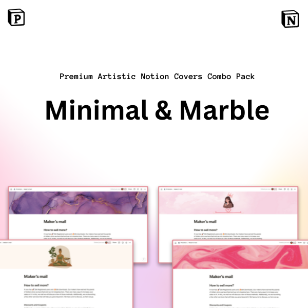 B1G1: Notion Minimalistic & Marble Covers Pack