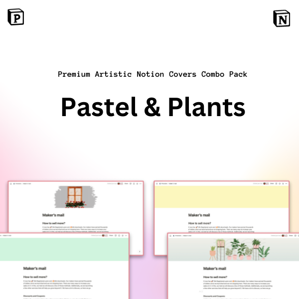 B1G1: Notion Pastel & Plants Covers Pack