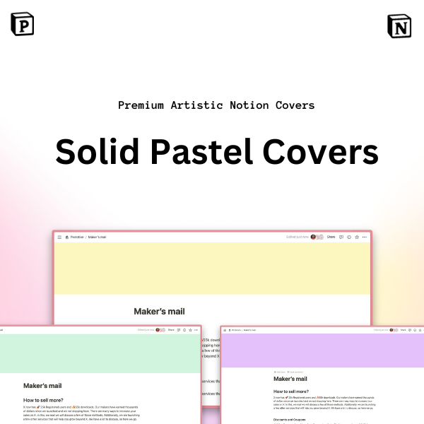 Solid Pastels Notion Covers Pack