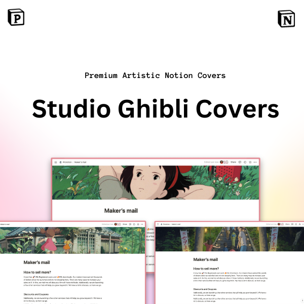 Studio Ghibli Notion Covers Pack